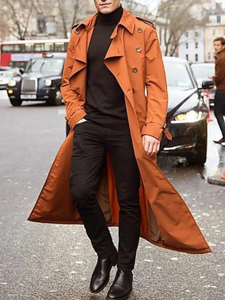 Kramer men's elegant winter trench coat in classic cut with structured silhouette for formal and casual wear