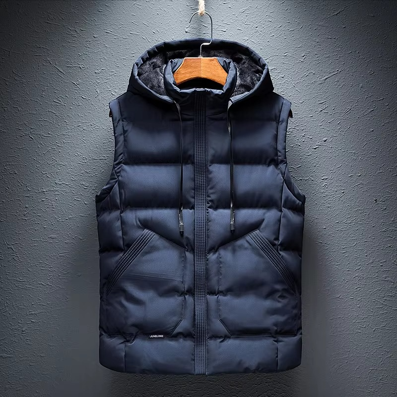 Unisex personalized thick vest neutral-tone casual cut customizable all-season layering outerwear by TrendAura