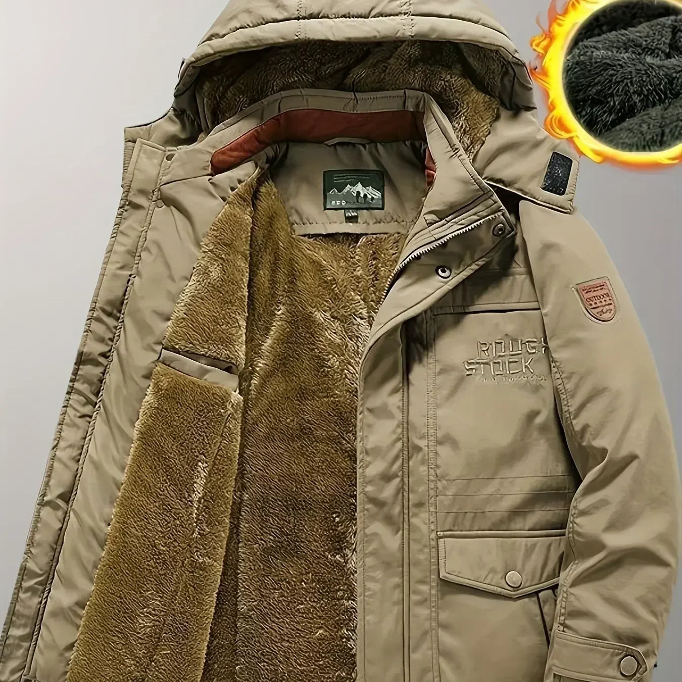 Men's Milton sporty hooded knit winter coat, warm fitted silhouette for outdoor cold-weather wear