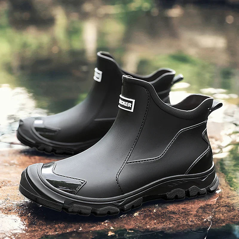 Men's waterproof insulated slip-on terrain boots for extreme cold with non-slip sole
