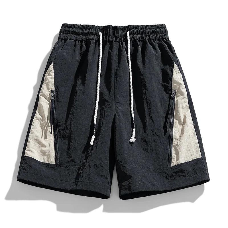 Ormond gray active shorts with elastic waist, zip pockets, breathable fabric for workouts