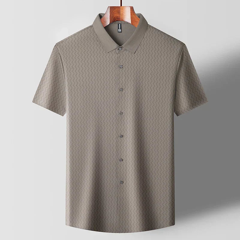 Men's Asmont striped shirt lightweight breathable fabric versatile slim-fit for work and casual wear