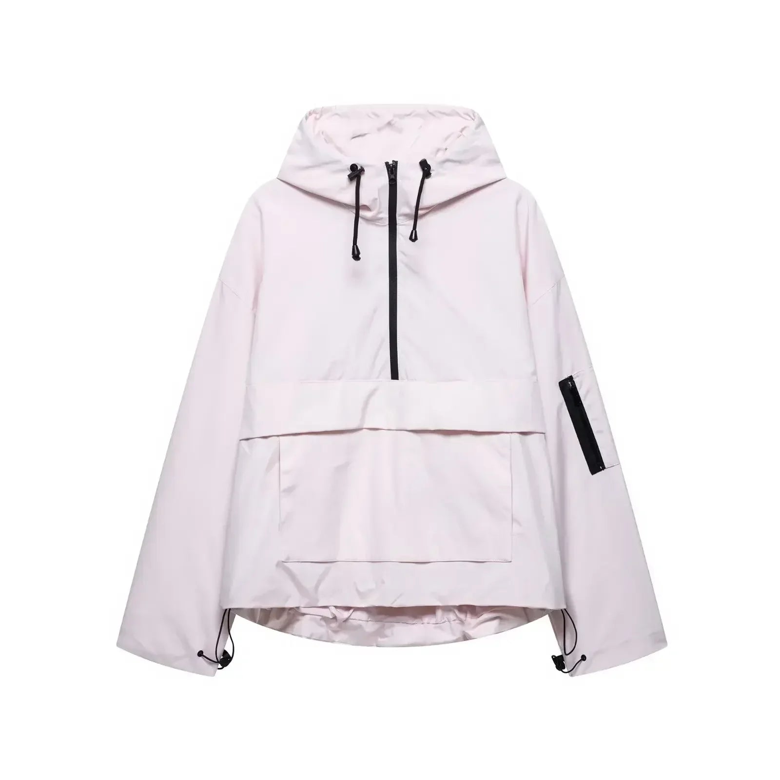 Women's minimal hooded ski jacket sleek structured fit for winter layering and outdoor activities
