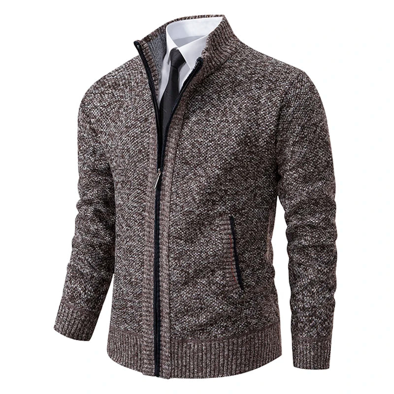 Men's slim fit fleece vest stand collar full zip warm layering cold weather essential