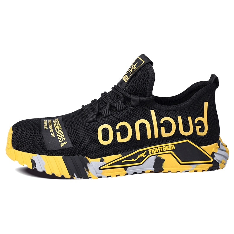 Men's steel toe safety work shoes composite toe roll-resistant lightweight breathable protection comfort