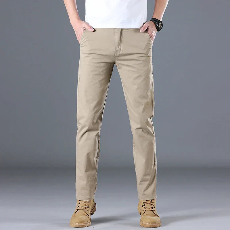 Men's Gabriel straight-leg casual pants in neutral tone, versatile everyday fit with clean silhouette