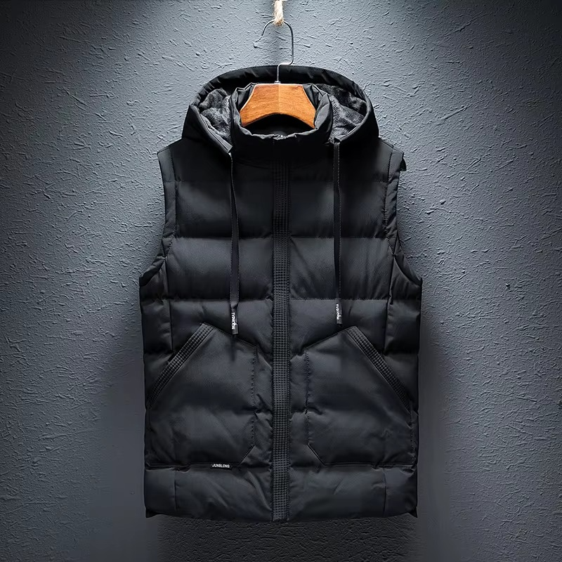 Unisex thick customizable vest TrendAura warm woven polyester cotton blend all-season casual outerwear