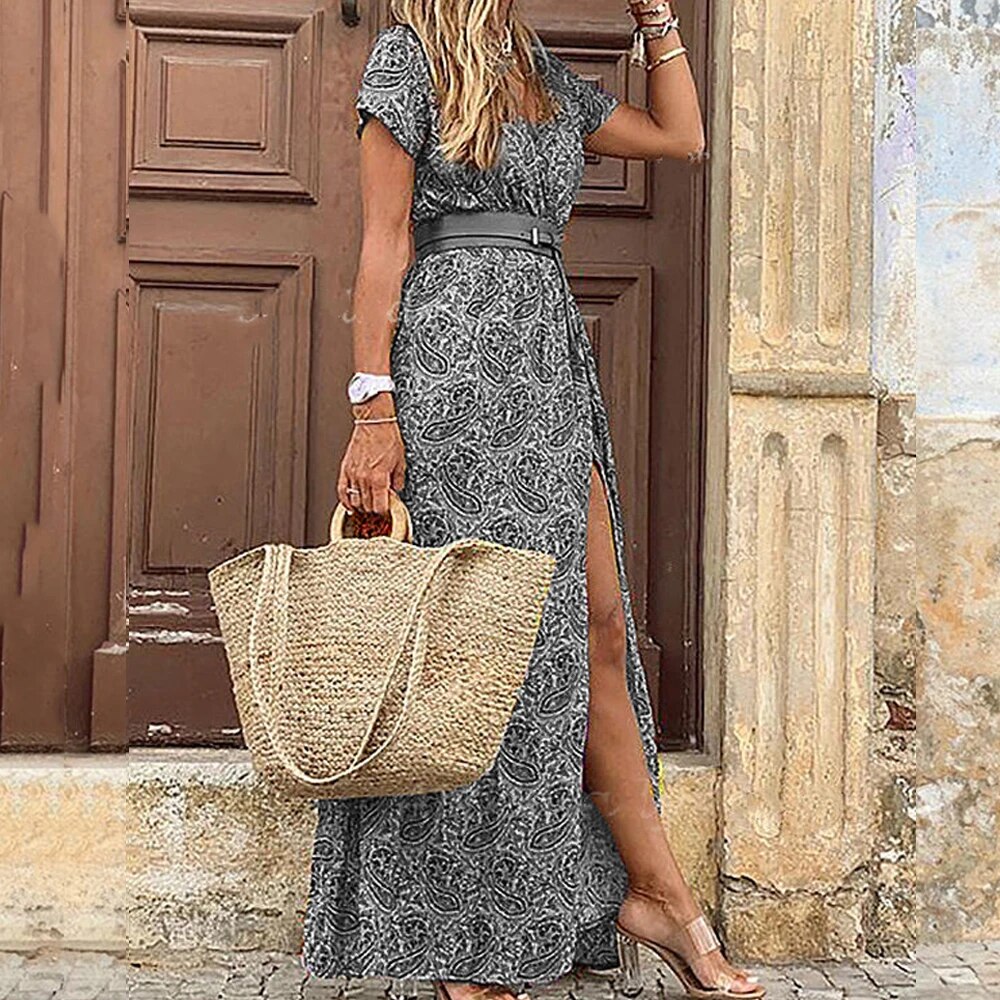 Carol bohemian long robe women handmade soft lightweight flowy silhouette spring artisan elegance