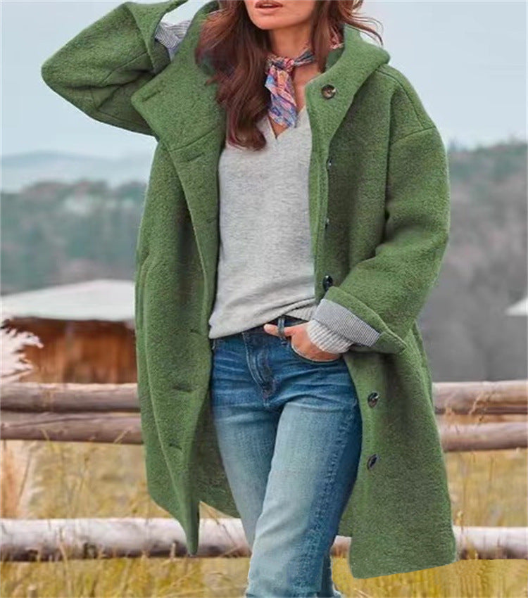 Women's long elegant windproof insulated jacket cozy fit for stylish cold weather everyday wear