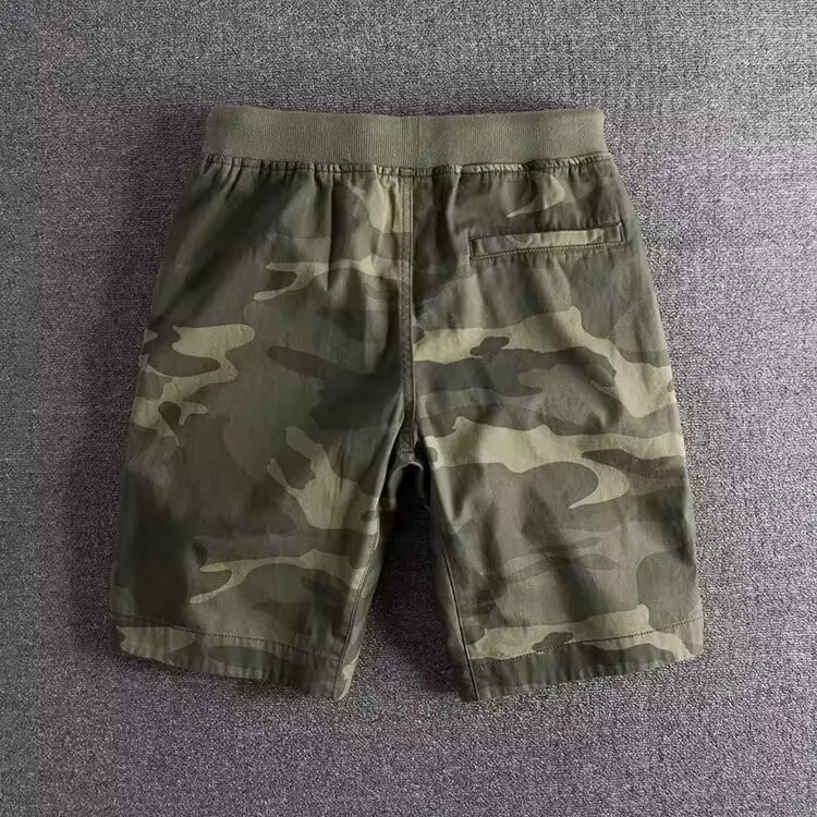 Men's camouflage loose fit sports shorts lightweight breathable with adjustable drawstring waist
