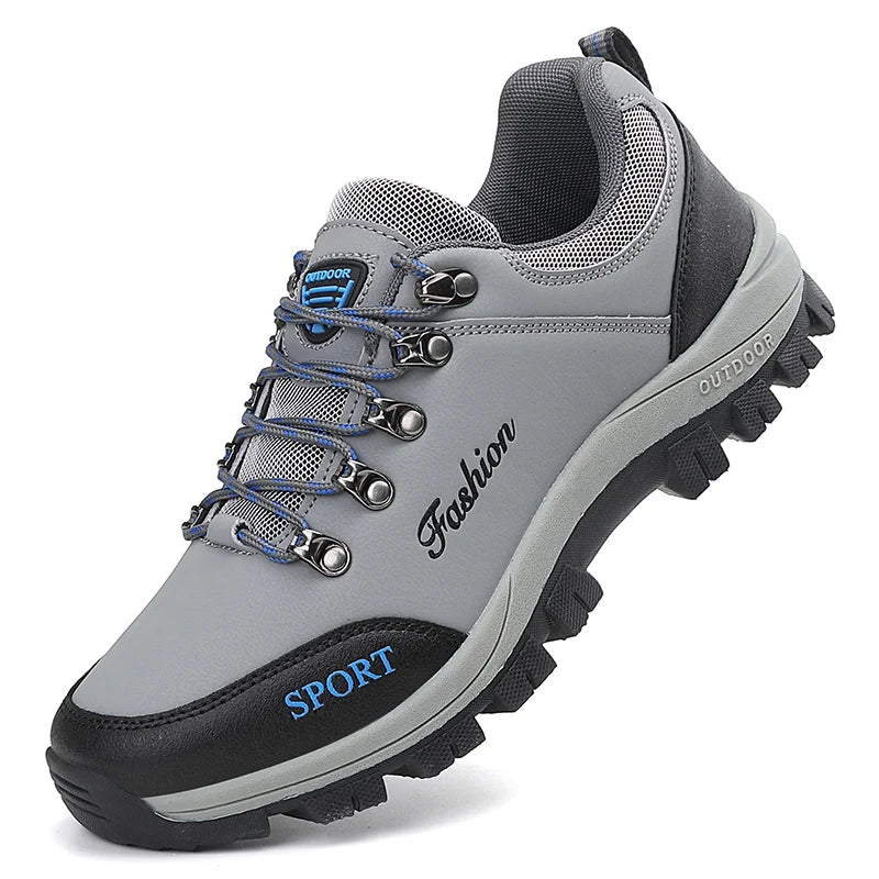 Men's low-top hiking shoes breathable mesh upper reinforced toe rugged all-season traction outdoor