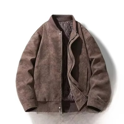 Men's lightweight faux leather jacket Hong Kong streetwear style, breathable tailored cut spring layer