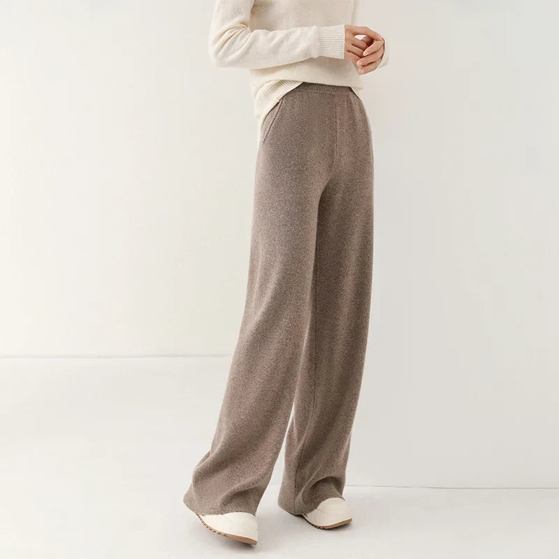 Women's black relaxed wide-leg pull-on pants with comfortable elastic waistband everyday style