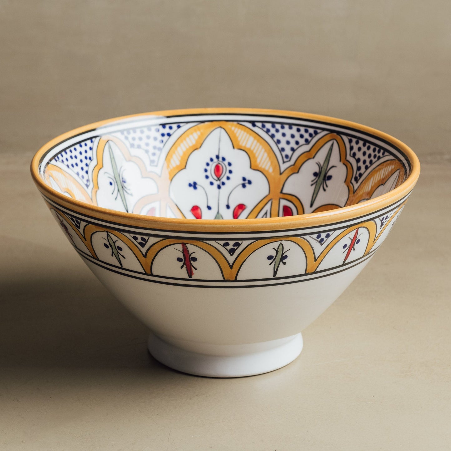 Fez Salad Bowl Mustard - Moroccan Table Art - Urbann-Vibe