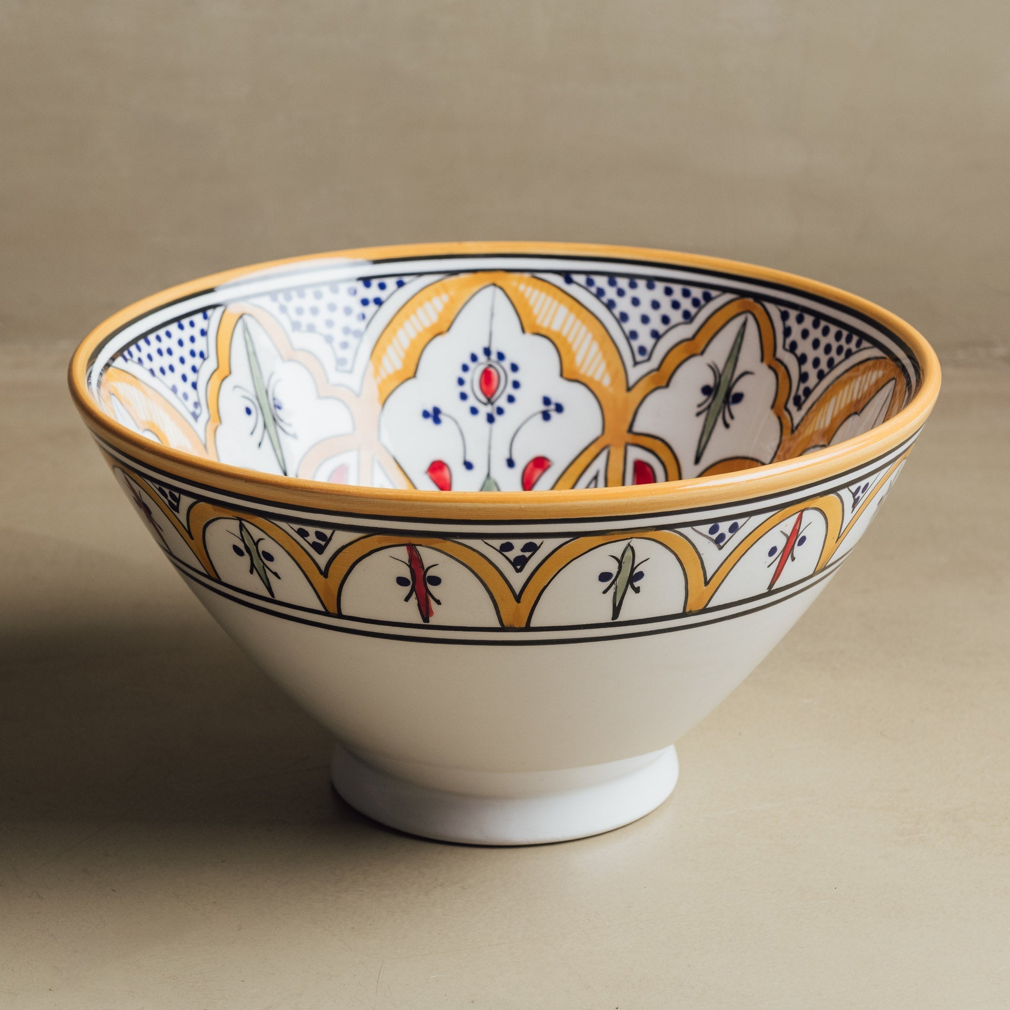 Fez Salad Bowl Mustard - Moroccan Table Art - Urbann-Vibe