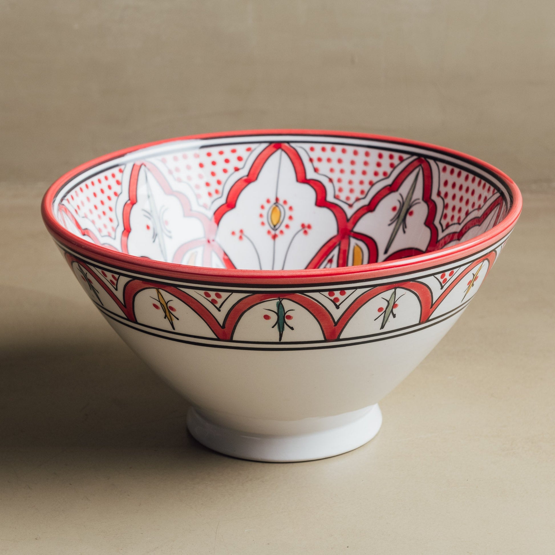 Fez Salad Bowl Red - Moroccan Table Art - Urbann-Vibe