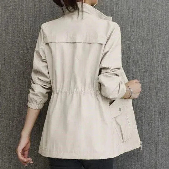 Brooklyn women's relaxed fit waterproof trench coat with adjustable waist for stylish all-weather wear