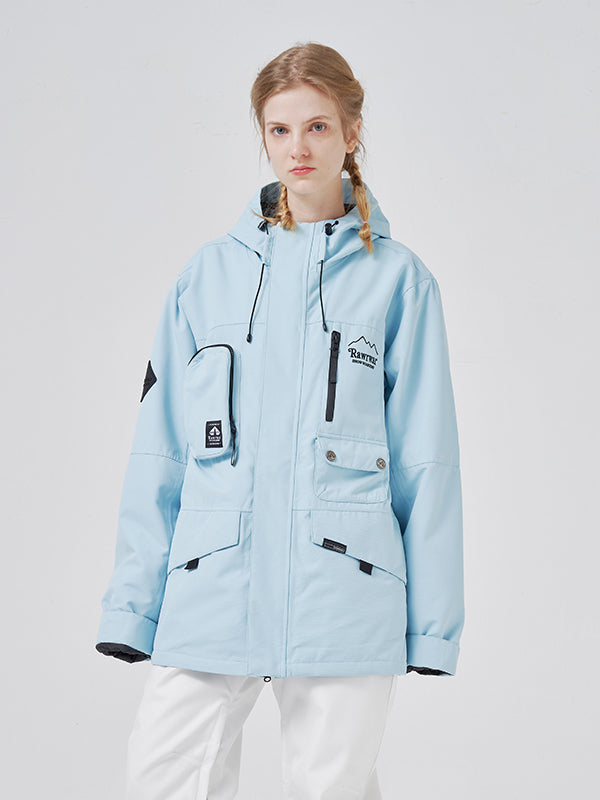 Women's RAWRWAR North Land insulated snow parka 10K waterproof with connected hood for backcountry skiing