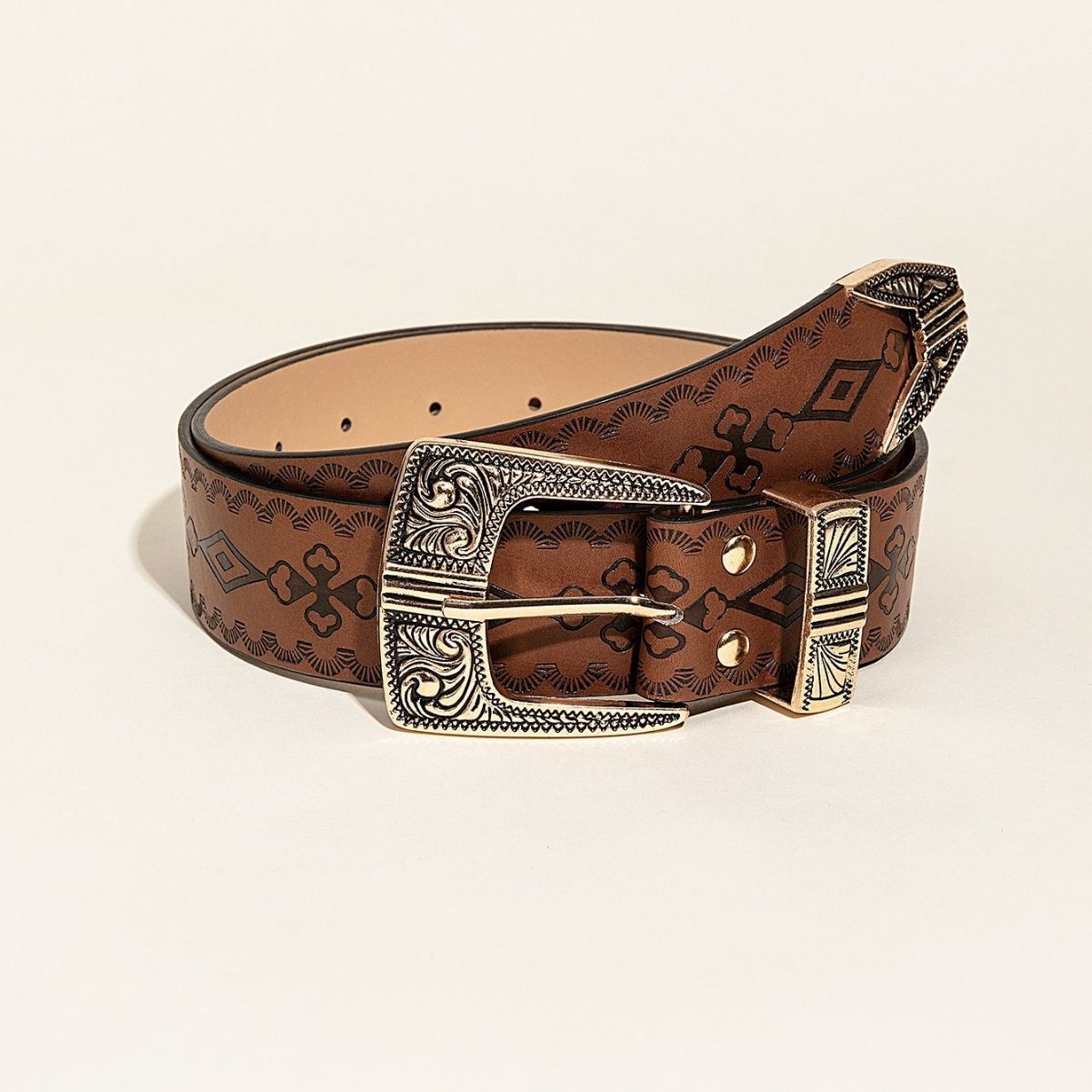Women's western patterned belt chic casual fashion accessory with distinctive print all-season