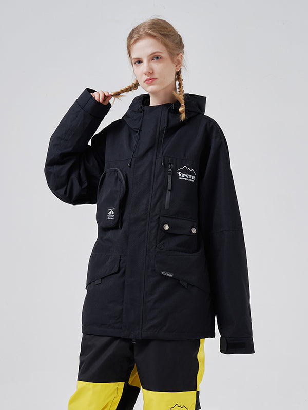 Women's RAWRWAR North Land insulated ski parka 10K waterproof connected hood for backcountry snow adventures