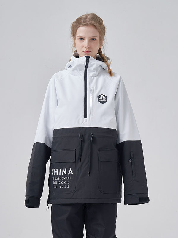 Women's colorblock parka jacket waterproof insulated adjustable hood winter snow coat multicolor