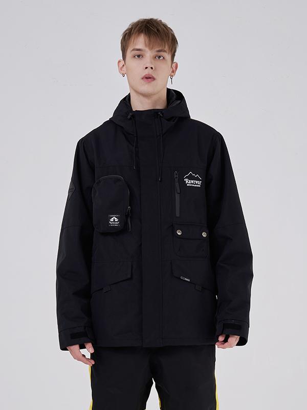 RAWRWAR North Land men's insulated parka, waterproof navy snow jacket with breathable 10K backcountry fit