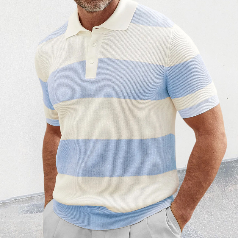 Men's breathable mesh summer shirt notched collar slim-fit lightweight everyday casual top