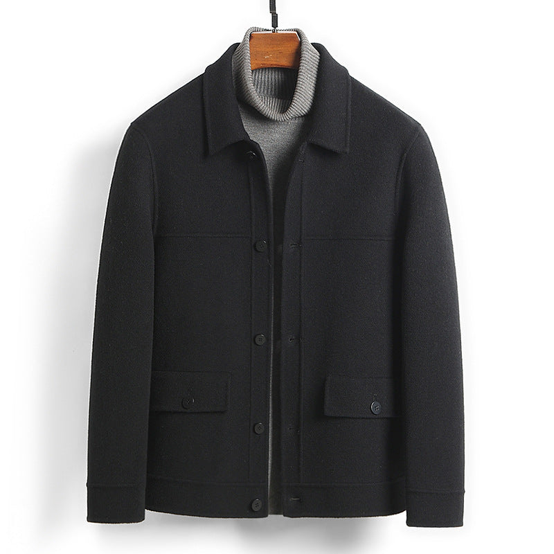 Men's charcoal wool jacket regular fit collared design smart casual premium wardrobe essential