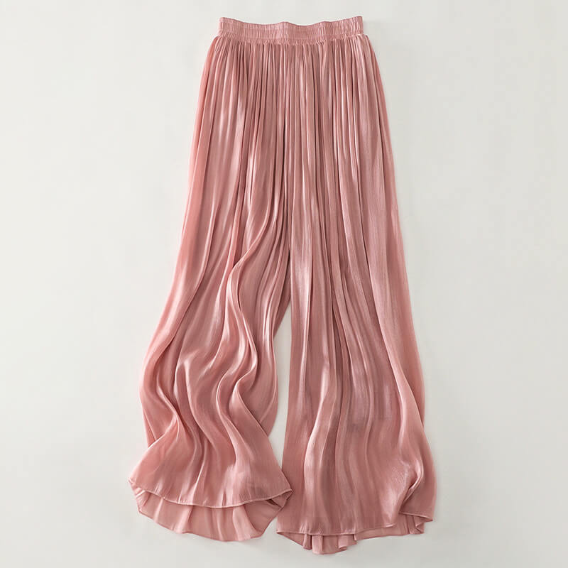 Elise women's satin wide-leg pants fluid drape subtle sheen elegant summer evening wear