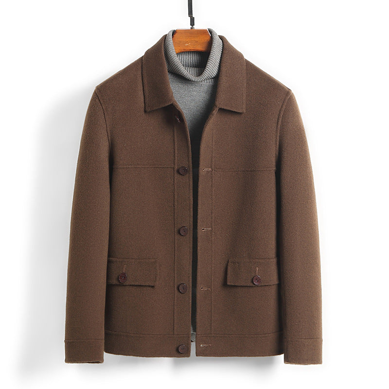 Men's regular fit wool jacket collared design classic smart casual premium versatile layer