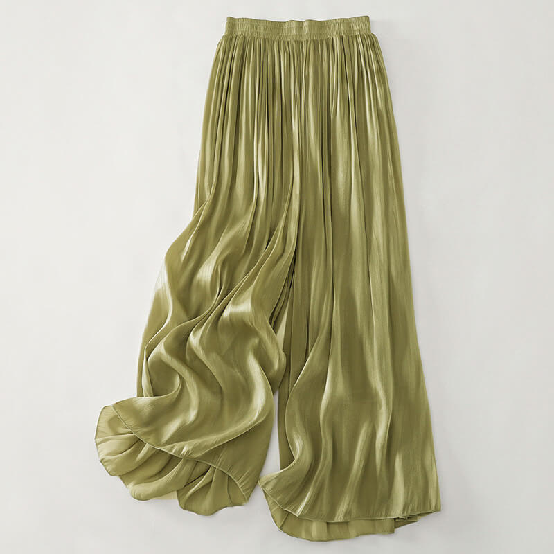 Elise satin wide-leg pants women fluid silk feel elegant evening wear subtle sheen