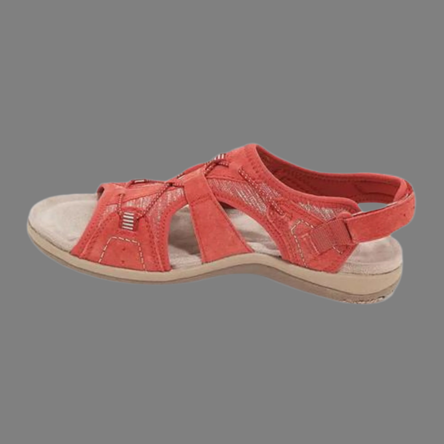 Women's open-toe sandals with adjustable PU leather straps, lightweight supportive sole for all-day comfort