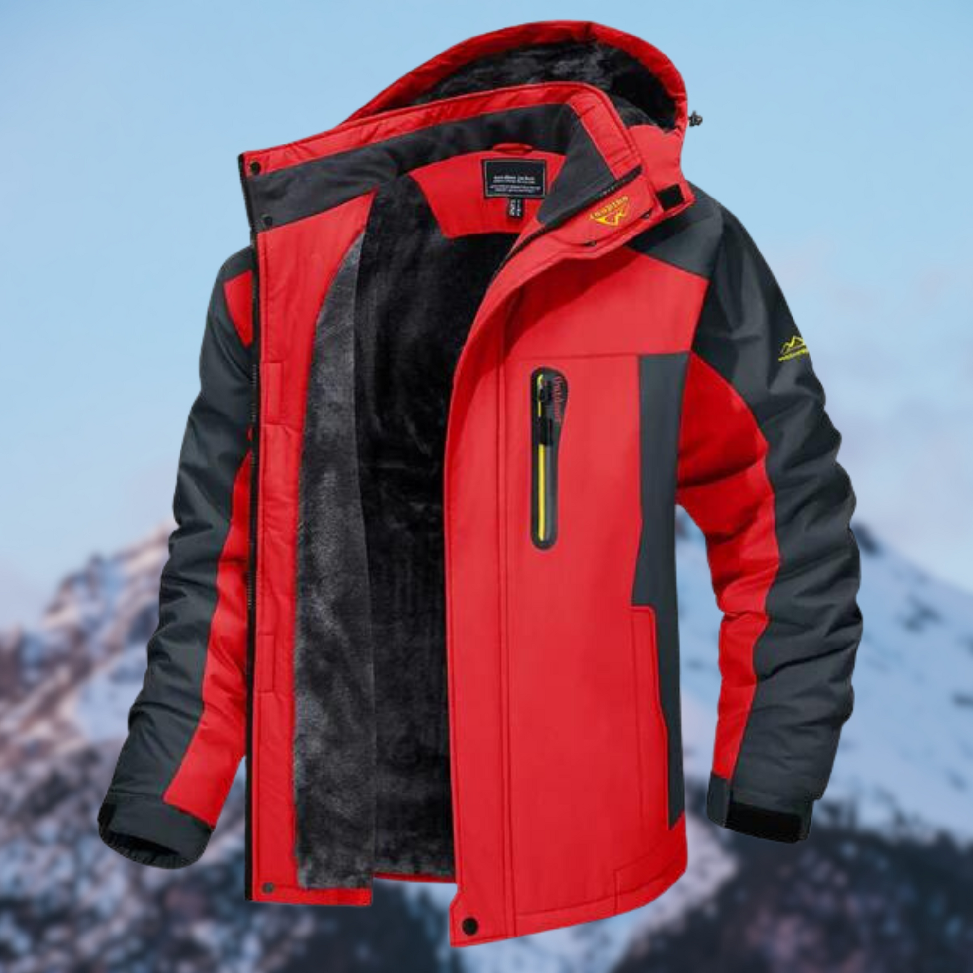Men's hip-length winter jacket regular fit with soft fleece lining and side pockets for cold weather