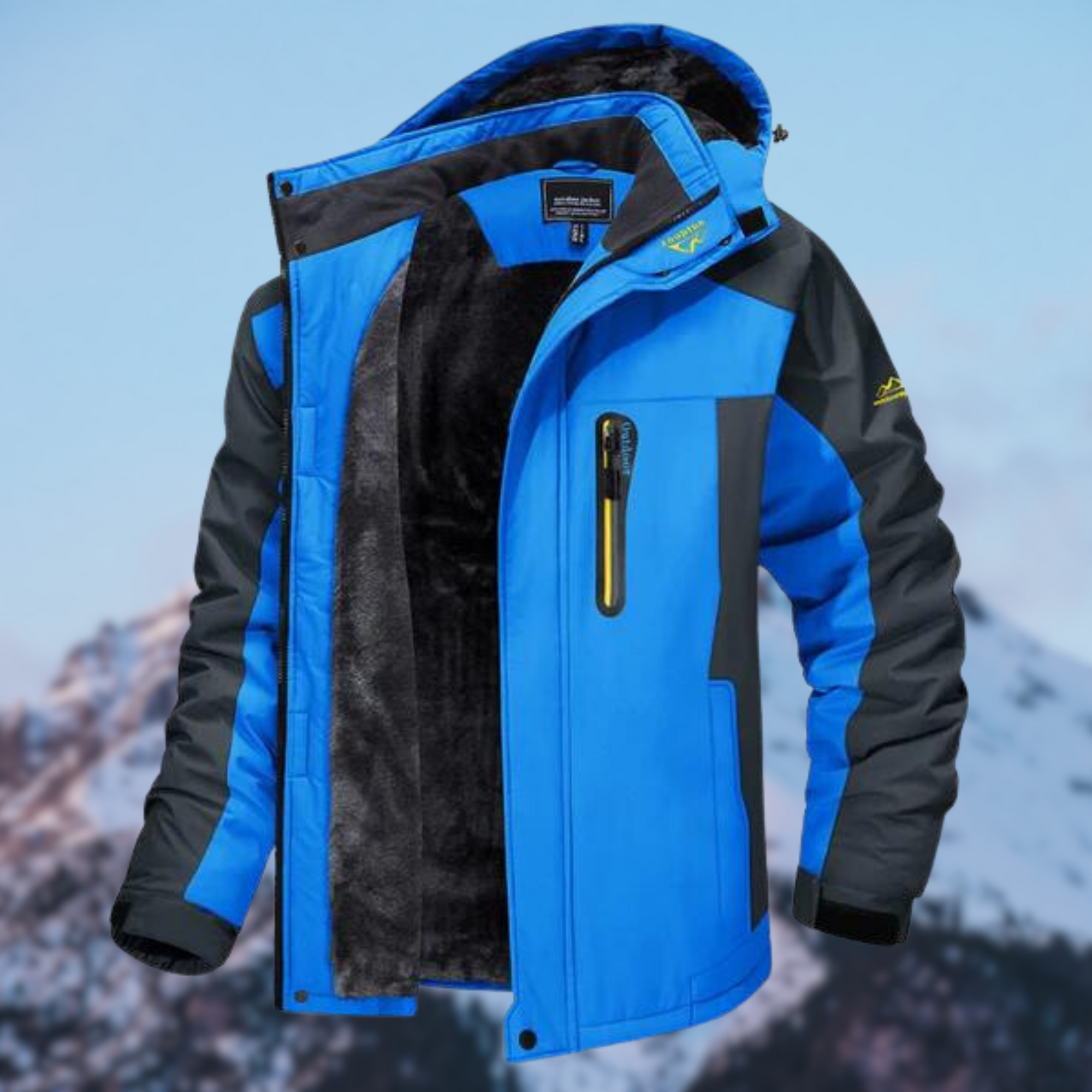 Men's hip-length winter jacket regular fit with soft fleece lining and side pockets for cold weather