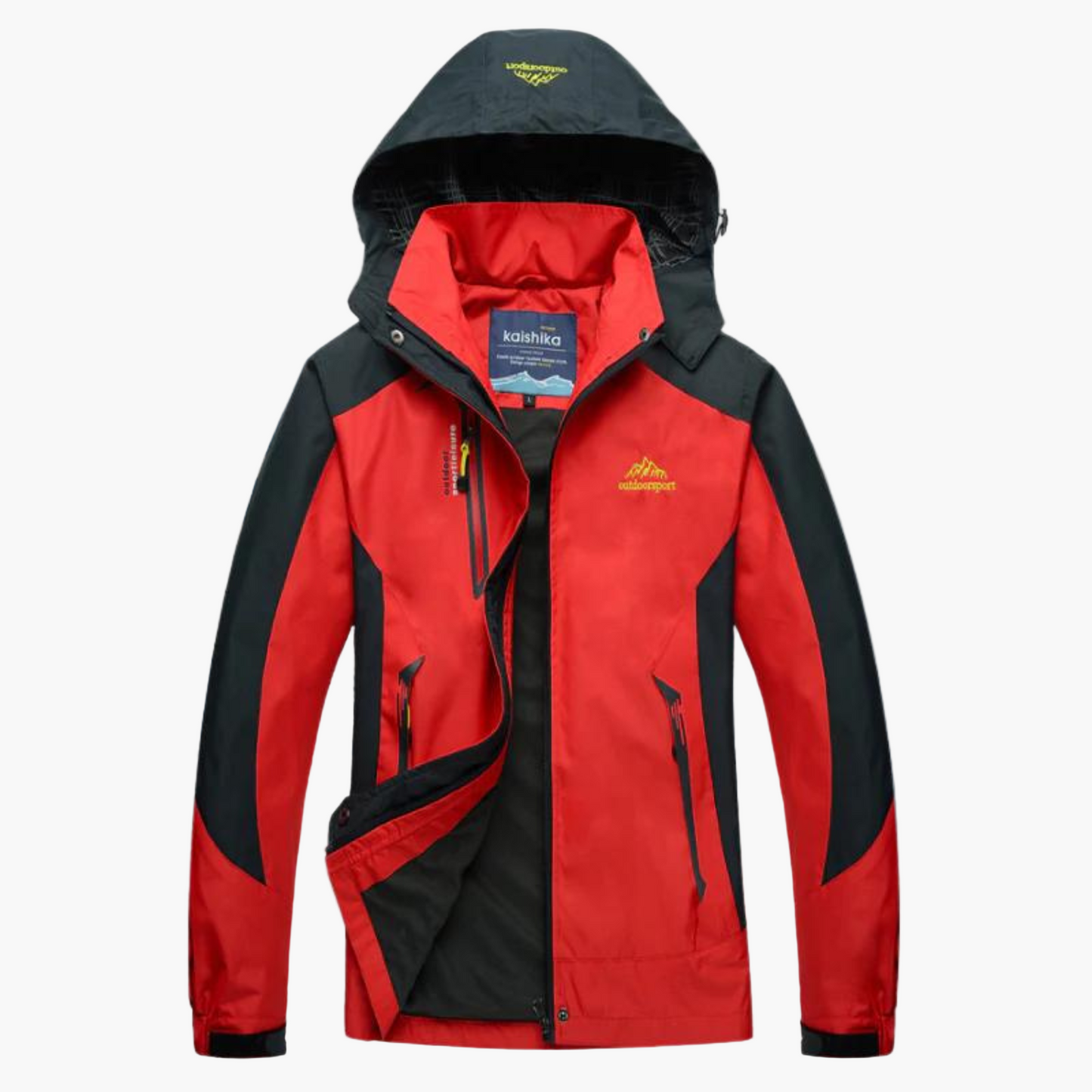 Women's waterproof hooded hiking jacket, lightweight windproof design for outdoor adventure in all weather