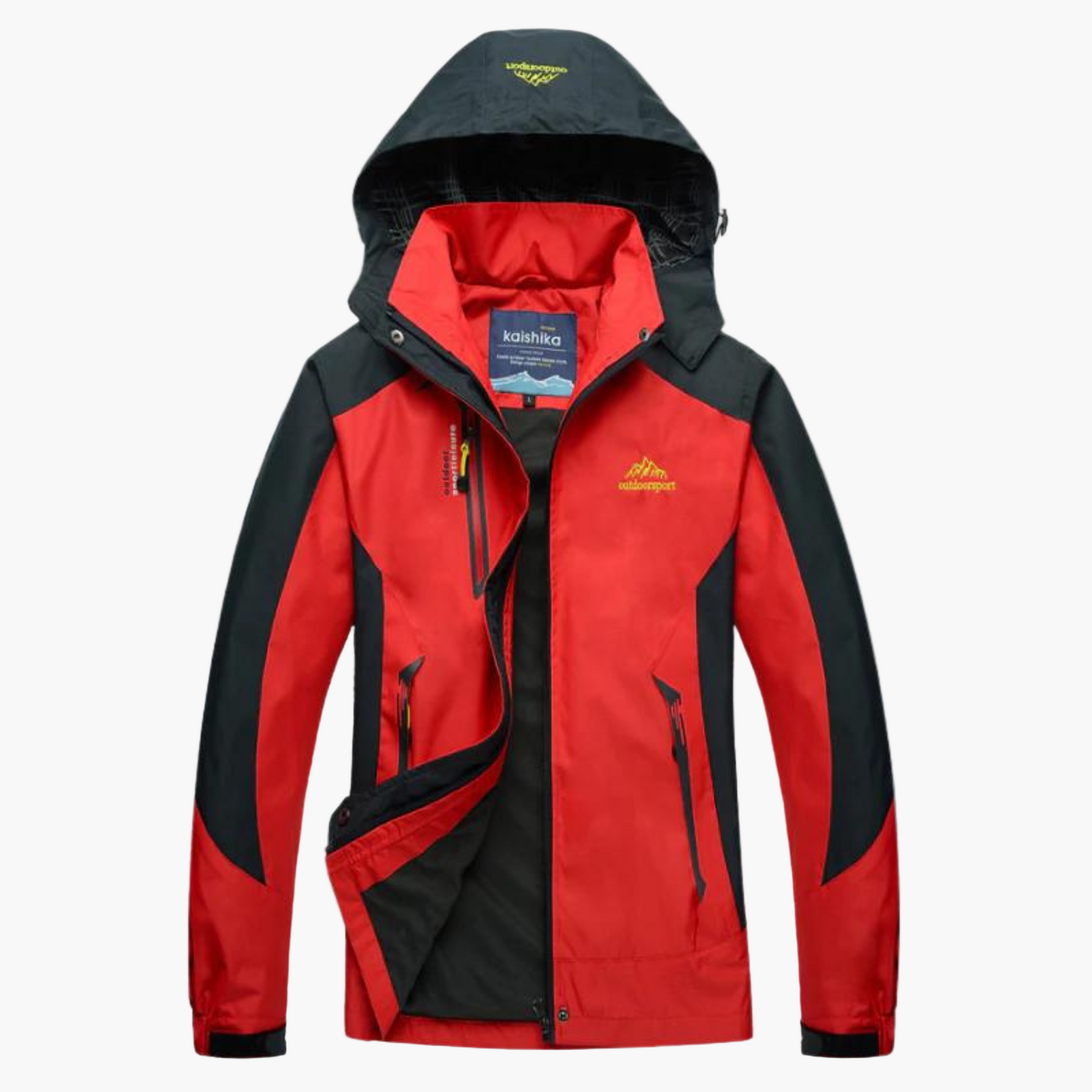 Women's waterproof hooded hiking jacket, lightweight windproof design for outdoor adventure in all weather