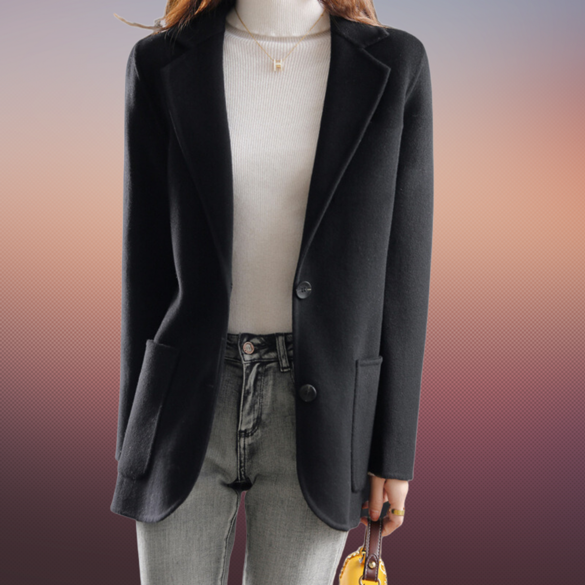 Anna women's longline blazer classic office style tailored fit work-to-evening versatile elegance