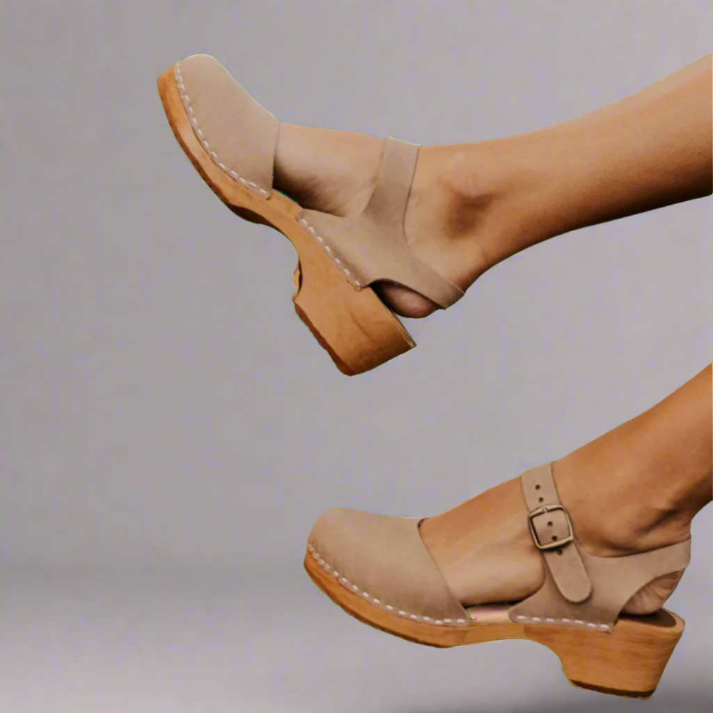 Women's beige platform sandals with ergonomic sole, breathable padding, and elegant summer style
