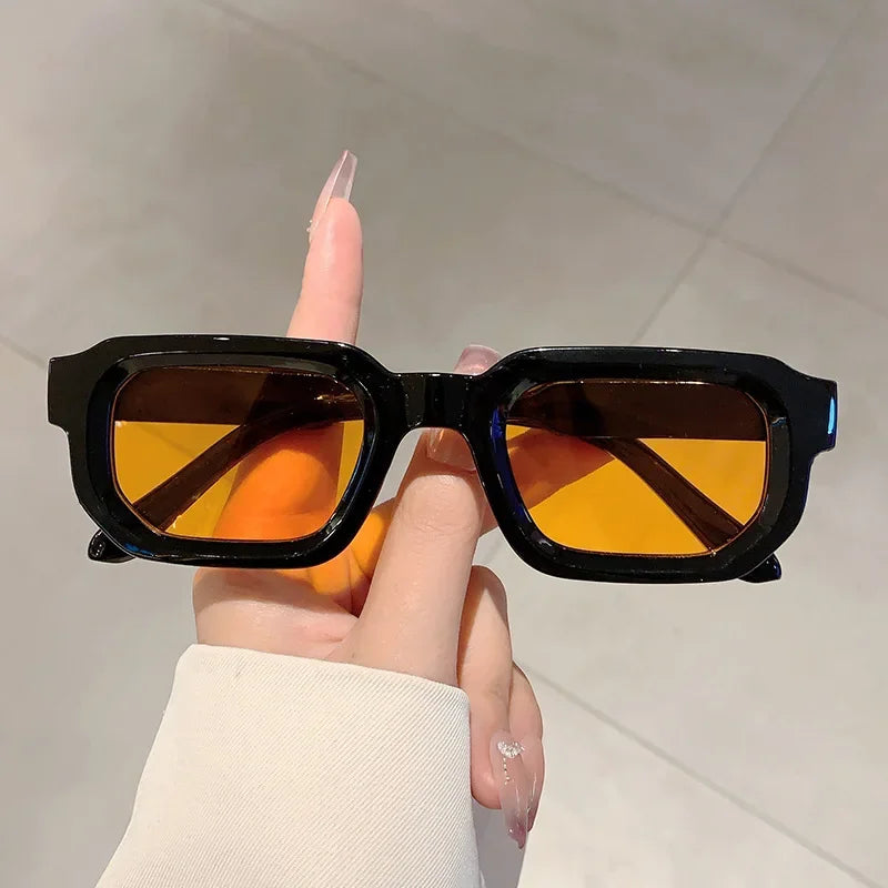 Rena set of 7 rectangular vintage unisex sunglasses retro modern festival-ready frames multi-color