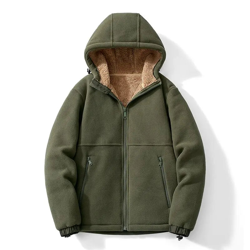 Bear Republic plush fleece hoodie relaxed fit windproof cozy outdoor pullover with textured trim
