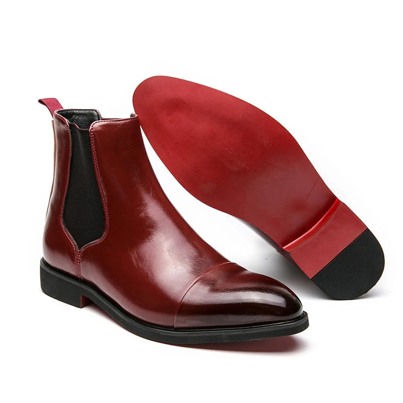 Men's brown suede Chelsea boots with elastic side panels, slip-on silhouette for effortless style