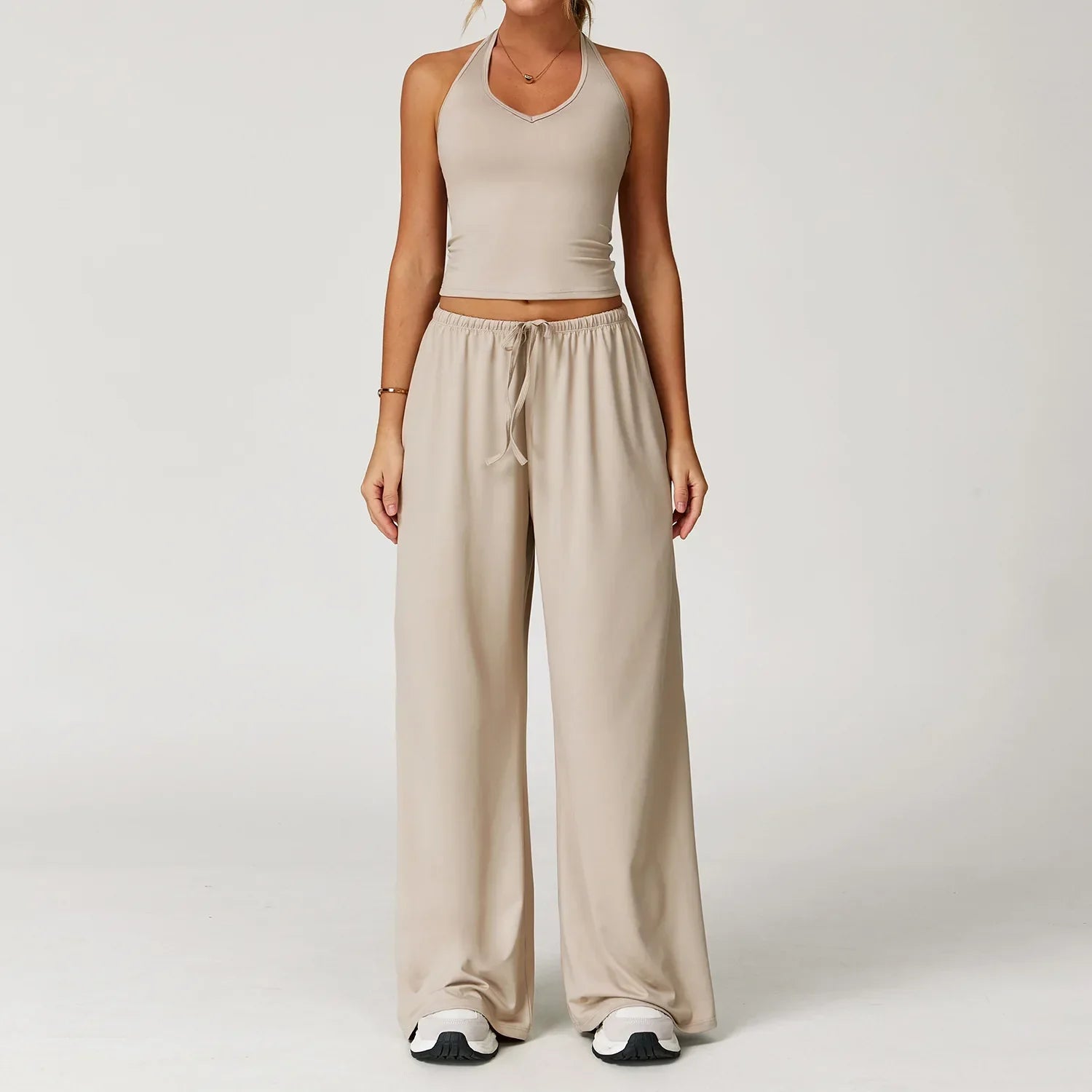 Women's Eleanor wide leg loose fit winter pants in casual style with relaxed silhouette