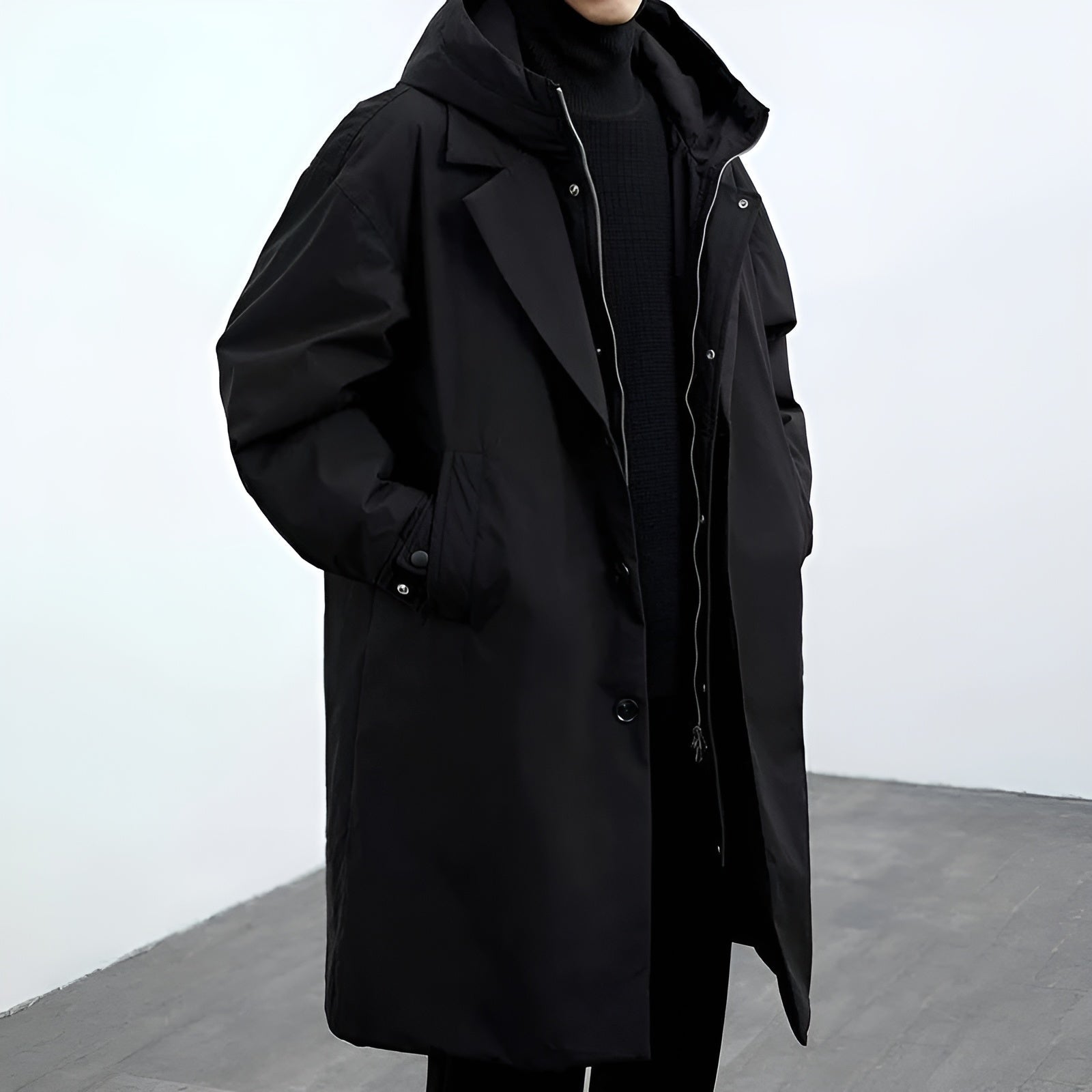Brighton beige modern windproof trench coat sharp collar slim-fit weather-resistant professional outerwear