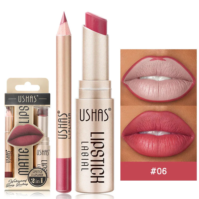BE x Ushas matte lipstick and lip liner duo for bold, defined, long-lasting pout in one product
