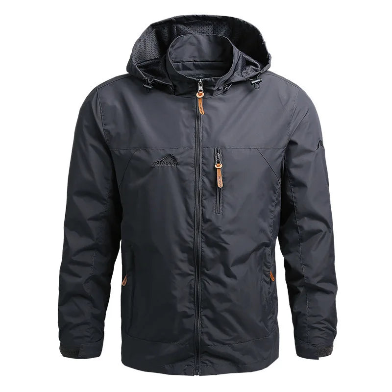 Men's lightweight insulated nylon jacket water-resistant packable outerwear for all-season outdoor use