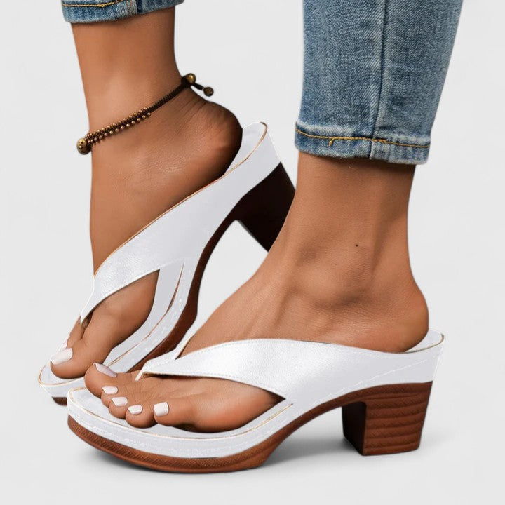 Remy | Women's Block Heel Thong Sandals with Platform Sole