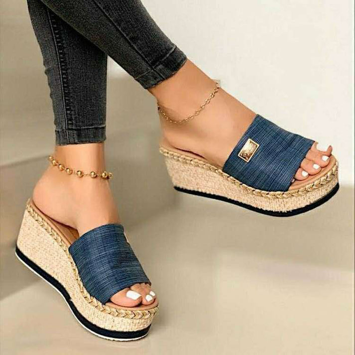 Lina brown wedge sandals women stylish open-toe summer footwear with comfort heel