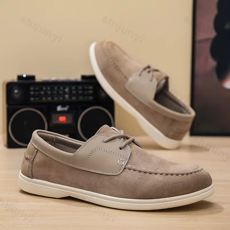 Urbann-Vibe men's frosted suede flat loafers slip-on business casual non-slip comfort shoes