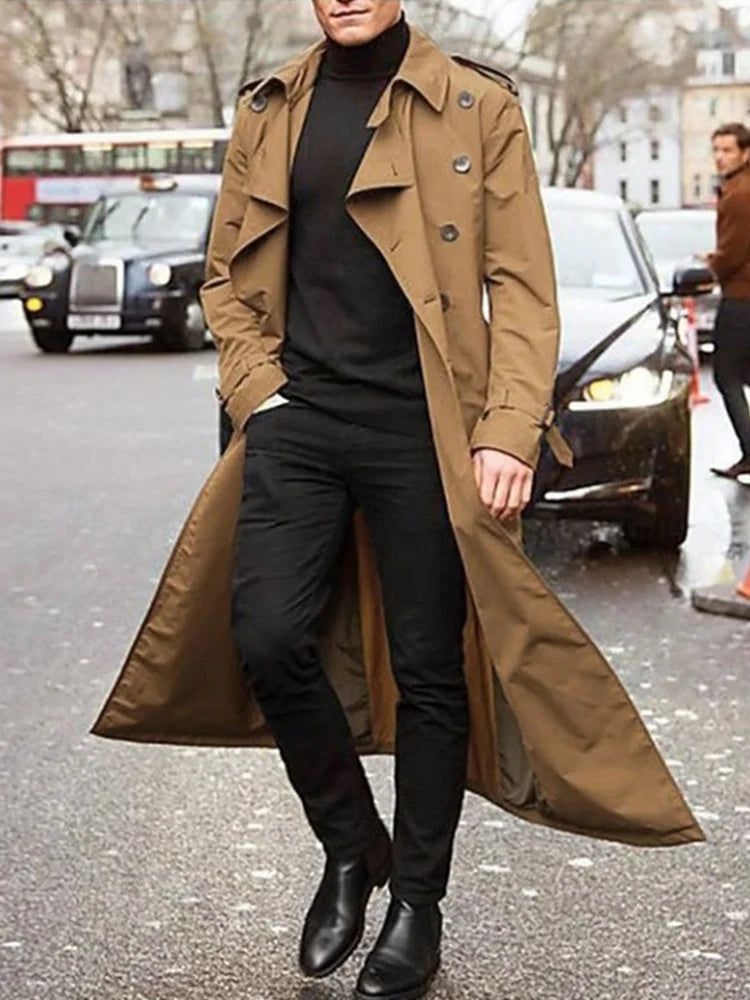 Kramer men's elegant winter trench coat in classic cut with structured silhouette for formal and casual wear