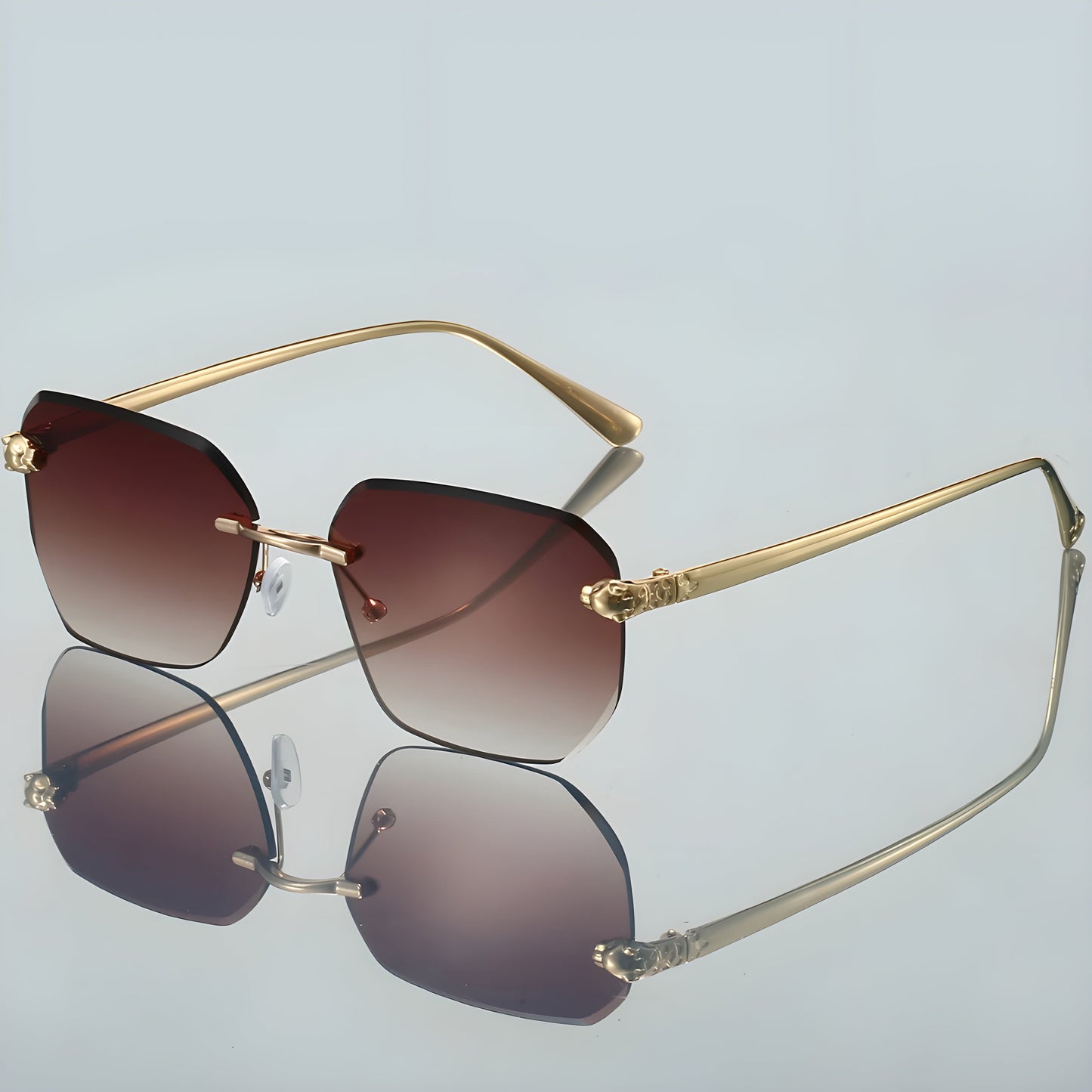 Coast rimless octagon sunglasses gradient lenses UV400 protection sleek lightweight minimal frame adults